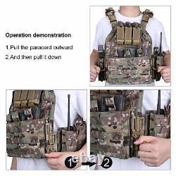 Tactical Vest Military Molle 10x12in Plate Carrier Combat Padded Body Gear Armor