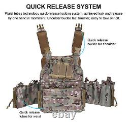Tactical Vest Military Molle 10x12in Plate Carrier Combat Padded Body Gear Armor
