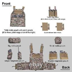 Tactical Vest Military Molle 10x12in Plate Carrier Combat Padded Body Gear Armor