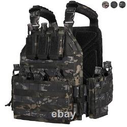 Tactical Vest Military Molle Airsoft Body Armor Combat Plate Carrier Multicam