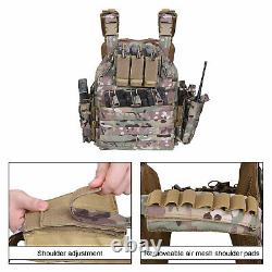 Tactical Vest Military Molle Airsoft Body Armor Combat Plate Carrier Multicam