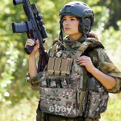 Tactical Vest Military Molle Airsoft Body Armor Combat Plate Carrier Multicam