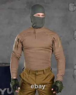 Tactical shirt ubaks olive, military combat shirt cotton, army ubaks coyote zsu