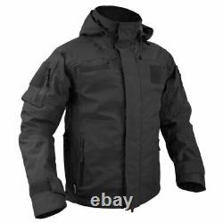 Texar Jacket Tactical Combat Army Hooded Conger Mens Black