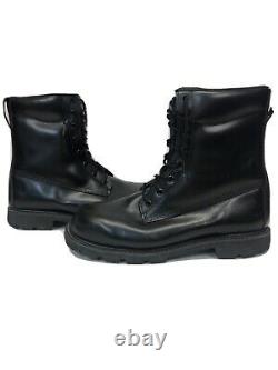 UFCW Mens Black Military Tactical Leather Steel Toe Boots Size 11 1/2 Vibram