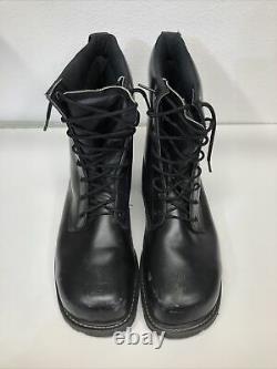 UFCW Mens Black Military Tactical Leather Steel Toe Boots Size 11 1/2 Vibram