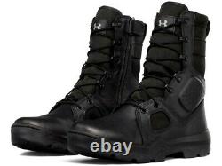 UNDER ARMOUR FNP TACTICAL SIDE ZIP Black Leather Military Cops Army Boots 13 Men