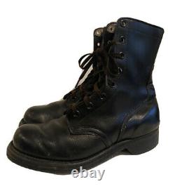 VTG 1963 Leather Military Boots MENS 7 R combat panco tactical Black Stamped Lt