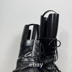 Vintage Black Leather Military Combat Boots Tactical Lace Up EU 43 US 9.5
