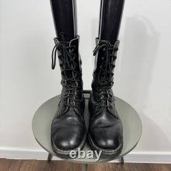 Vintage Black Leather Military Combat Boots Tactical Lace Up EU 43 US 9.5