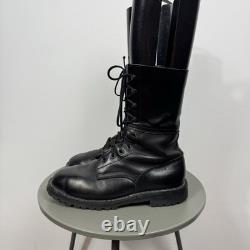 Vintage Black Leather Military Combat Boots Tactical Lace Up EU 43 US 9.5