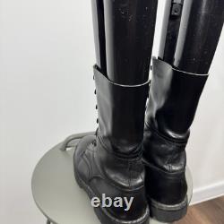 Vintage Black Leather Military Combat Boots Tactical Lace Up EU 43 US 9.5