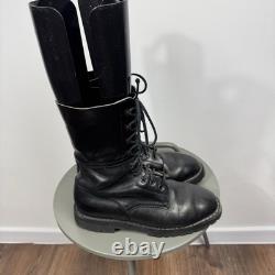 Vintage Black Leather Military Combat Boots Tactical Lace Up EU 43 US 9.5