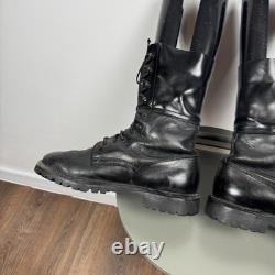 Vintage Black Leather Military Combat Boots Tactical Lace Up EU 43 US 9.5