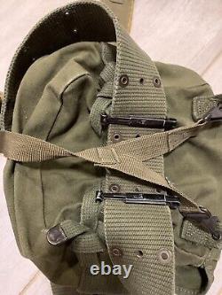 Vintage Military Small Field Pack Combat Tactical with combat belt great conditi