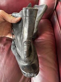 Vintage RO Search Black Lace Up Leather Military Army Combat Tactical Boots 9 W