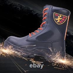 1x Botte militaire tactique noire à fermeture éclair latérale pour le trekking en extérieur, imperméable et combat.