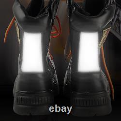 1x Botte militaire tactique noire à fermeture éclair latérale pour le trekking en extérieur, imperméable et combat.
