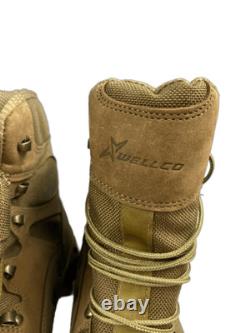 Botte de randonnée tactique militaire en cuir WELLCO pour hommes, taille 10,5 W, vert olive