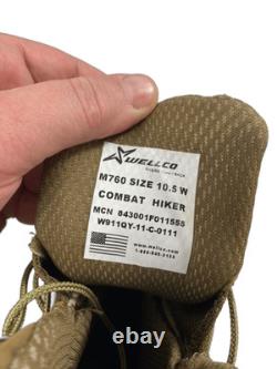 Botte de randonnée tactique militaire en cuir WELLCO pour hommes, taille 10,5 W, vert olive