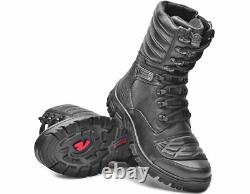 Bottes Militaires Noires Tactiques de Combat avec Fermeture Éclair pour Hommes Police Extérieur