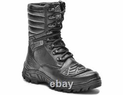 Bottes Militaires Noires Tactiques de Combat avec Fermeture Éclair pour Hommes Police Extérieur