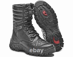 Bottes Militaires Noires Tactiques de Combat avec Fermeture Éclair pour Hommes Police Extérieur