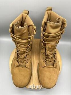 Bottes Nike pour hommes, taille 14, en cuir brun, combat tactique militaire sur le terrain AQ1202 900.