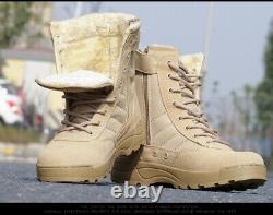 Bottes d'hiver militaires tactiques pour hommes chaussures de sécurité au travail enneigées pour femmes bottes de combat