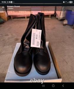 Bottes de combat Addison sécurité pour hommes 13.5W en cuir noir militaire tactique robuste