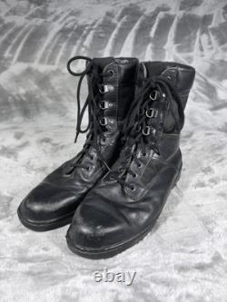 Bottes de combat en cuir Rocky vintage pour hommes taille 10 M noires USA tactiques militaires