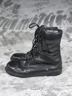 Bottes de combat en cuir Rocky vintage pour hommes taille 10 M noires USA tactiques militaires
