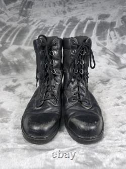 Bottes de combat en cuir Rocky vintage pour hommes taille 10 M noires USA tactiques militaires