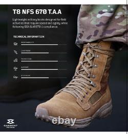 Bottes de combat militaires GARMONT TACTICAL T8 NFS 670 pour hommes et femmes, taille armée 7.5