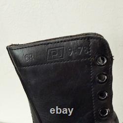 Bottes de combat militaires américaines vintage 1978 en cuir tactiques noires montantes à lacets 6R