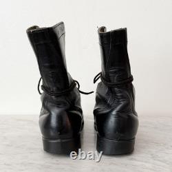 Bottes de combat militaires américaines vintage 1978 en cuir tactiques noires montantes à lacets 6R