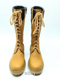 Bottes de combat militaires tactiques à lacets avec fermeture éclair latérale en cuir brun pour homme, fabriquées à la main