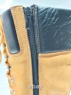 Bottes de combat militaires tactiques à lacets avec fermeture éclair latérale en cuir brun pour homme, fabriquées à la main