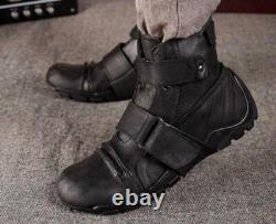 Bottes de combat militaires tactiques en cuir de vache hautes pour hommes