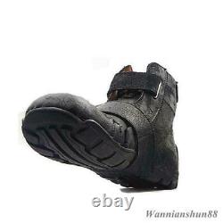 Bottes de combat militaires tactiques en cuir de vache hautes pour hommes