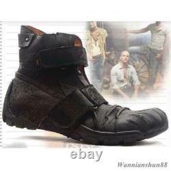 Bottes de combat militaires tactiques en cuir de vache hautes pour hommes