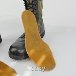 Bottes de combat pour homme, taille 11,5, vertes et noires, en cuir et toile, militaires, à lacets, tactiques