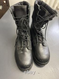 Bottes de combat tactiques Belleville noires militaires à fermeture éclair et lacets, semelle Vibram, 8,5 W