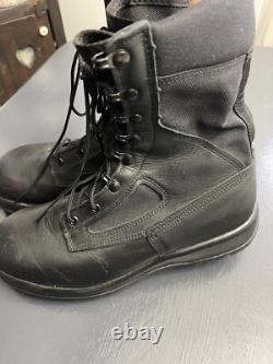 Bottes de combat tactiques Belleville noires militaires à fermeture éclair et lacets, semelle Vibram, 8,5 W