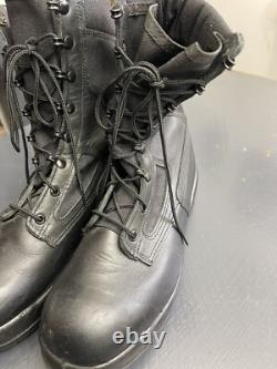 Bottes de combat tactiques Belleville noires militaires à fermeture éclair et lacets, semelle Vibram, 8,5 W