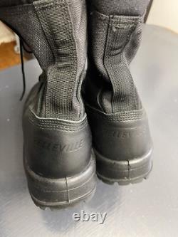 Bottes de combat tactiques Belleville noires militaires à fermeture éclair et lacets, semelle Vibram, 8,5 W