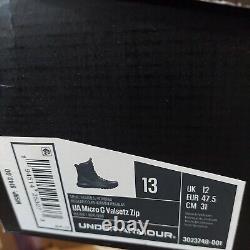 Bottes de combat tactiques Under Armour Micro G Valsetz Zip 3023748-001 pour homme taille 13