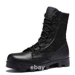 Bottes de combat tactiques en cuir désert pour hommes, militaires, à la cheville, chaussures antidérapantes, taille