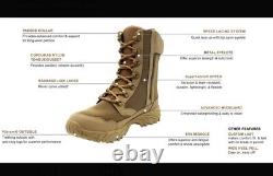 Bottes de combat tactiques militaires ALTAI 8 en cuir imperméable modèle MFM100 avec boîte