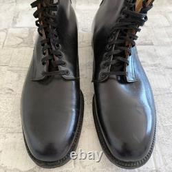 Bottes de combat tactiques militaires en cuir à lacets, rares, vintage, époque Vietnam, taille 10,5D